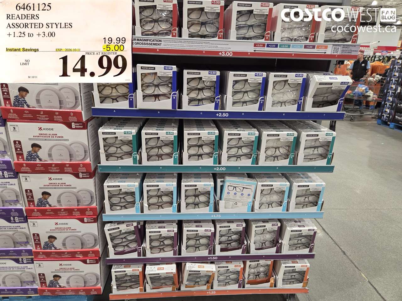6461125 READERS ASSORTED STYLES +1.25 TO +3.00 ($5.00 INSTANT SAVINGS EXPIRES ON 2026-10-11) $14.99
