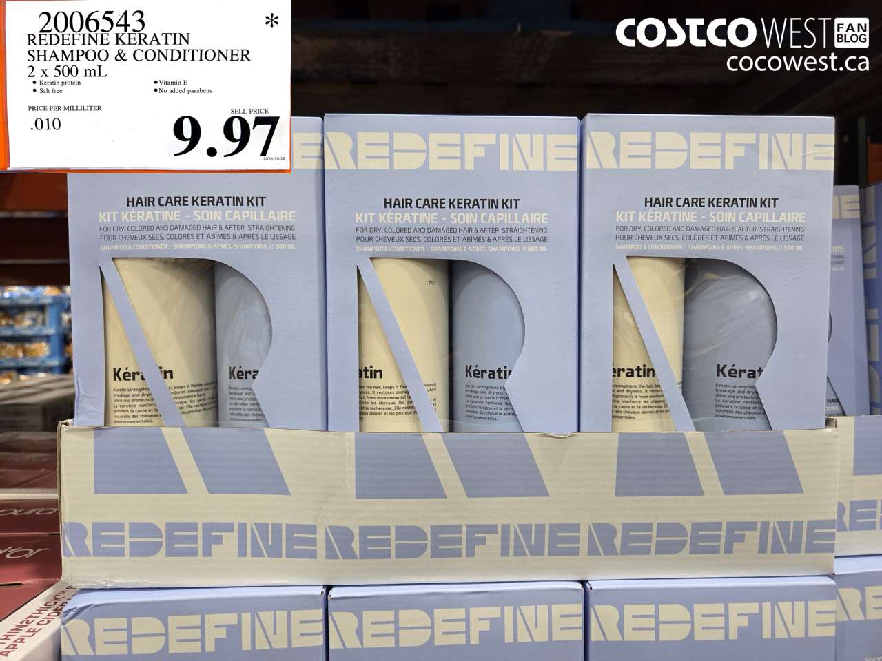 2006543 REDEFINE KERATIN SHAMPOO & CONDITIONER 2 X 500 ML $9.97