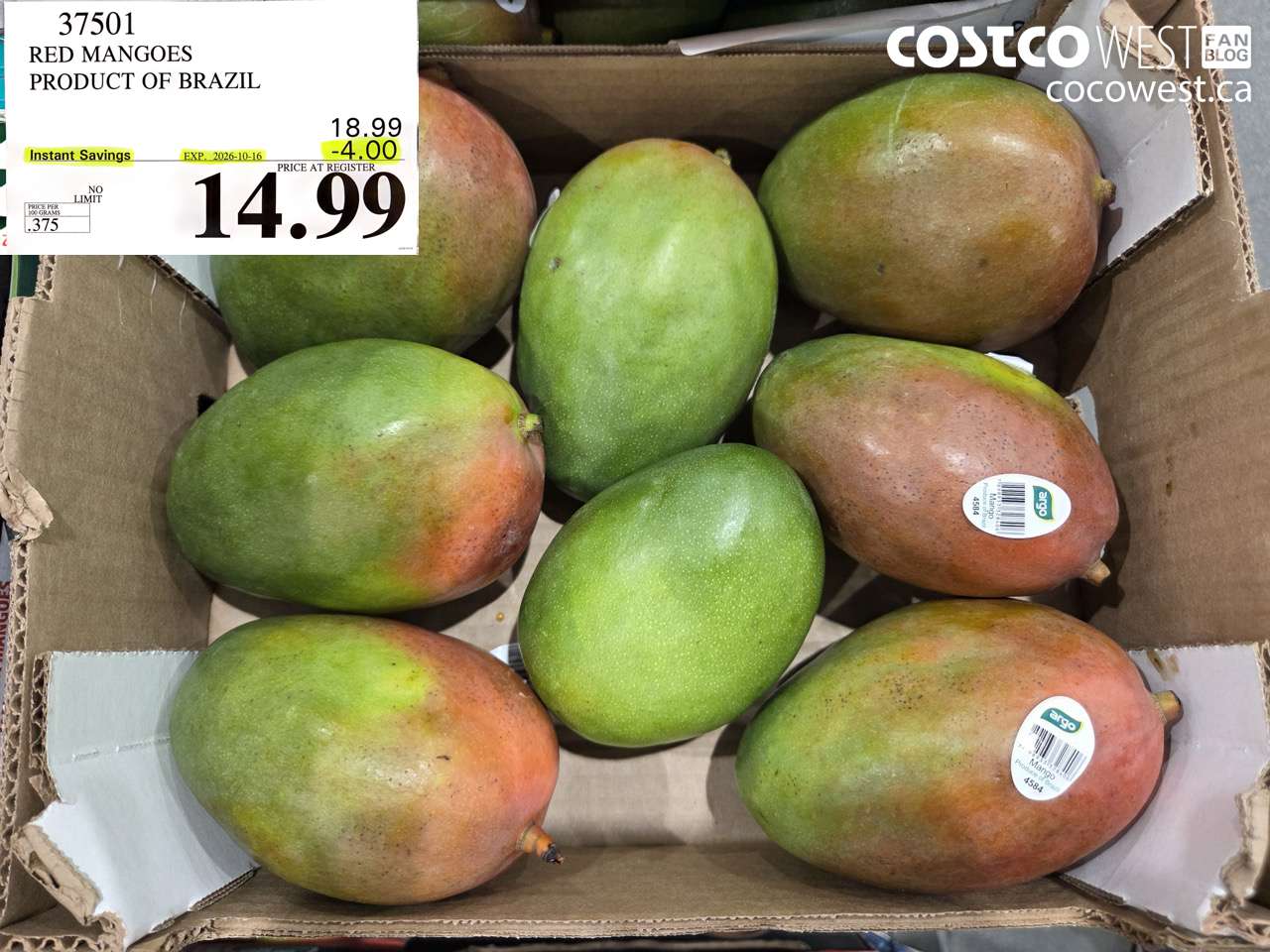 37501 RED MANGOES PRODUCT OF BRAZIL ($4.00 INSTANT SAVINGS EXPIRES ON 2026-10-16) $14.99