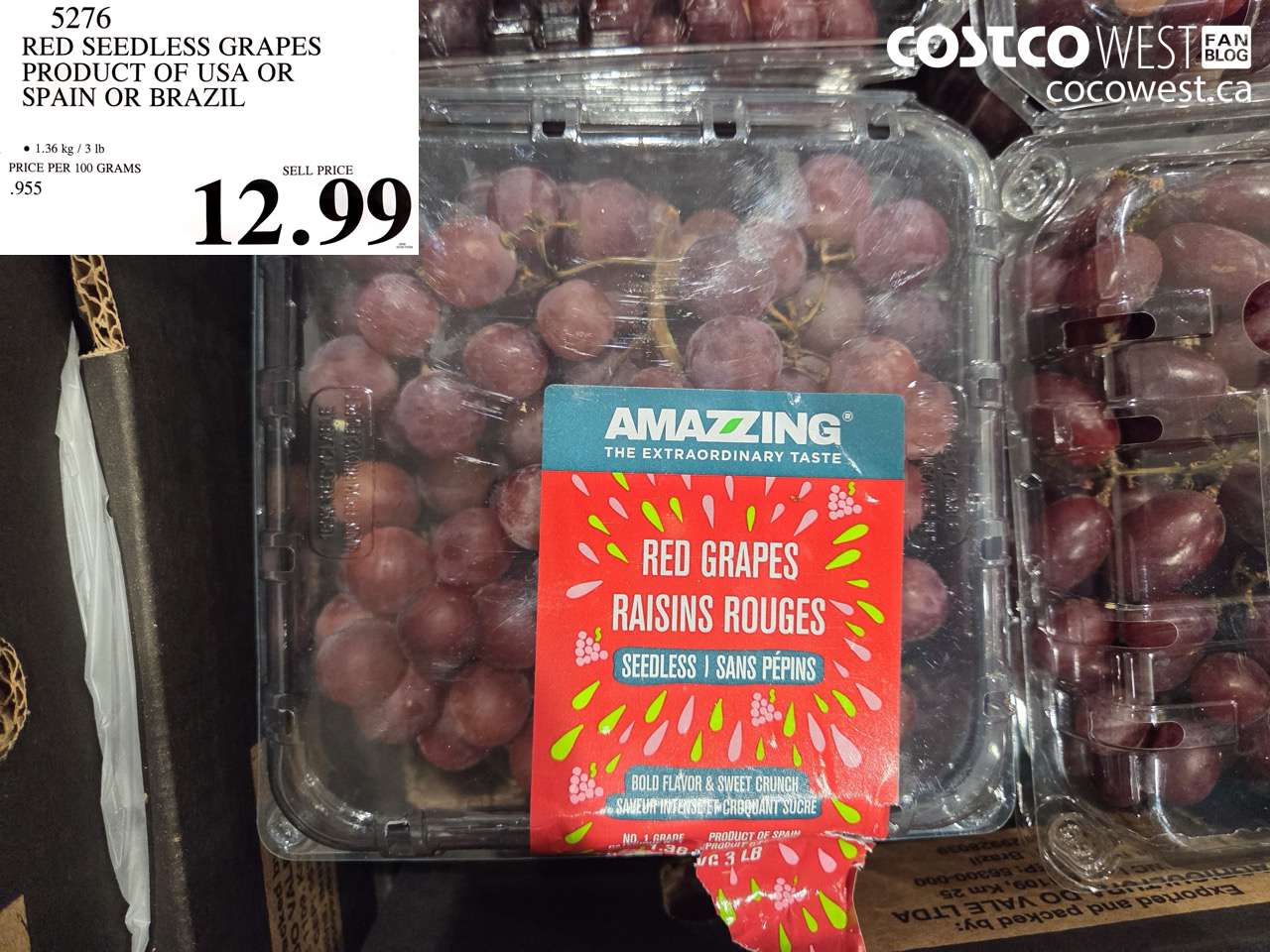 5276 RED SEEDLESS GRAPES PRODUCT OF USA OR SPAIN OR BRAZIL $12.99