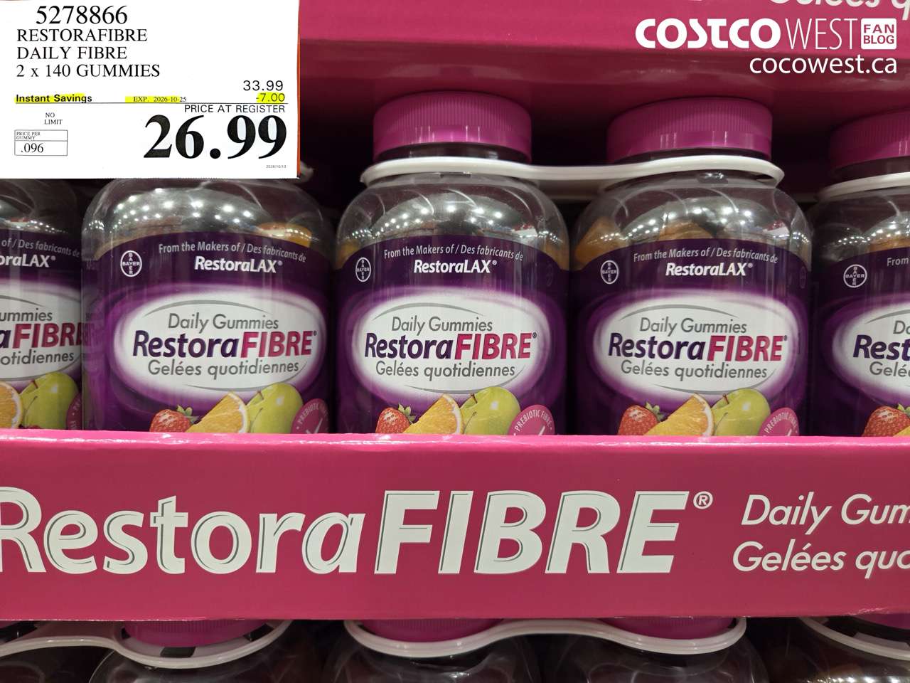 5278866 RESTORAFIBRE DAILY FIBRE 2 X 140 GUMMIES ($7.00 INSTANT SAVINGS EXPIRES ON 2026-10-25) $26.99