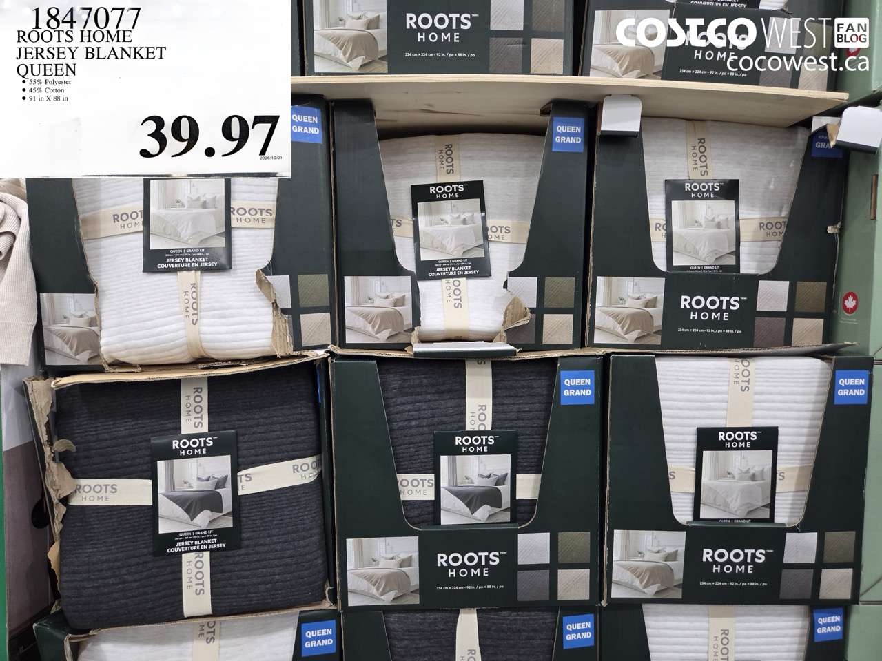 1847077 ROOTS HOME JERSEY BLANKET QUEEN $39.97