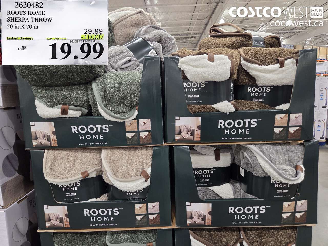 2620482 ROOTS HOME SHERPA THROW 50 IN X 70 IN ($10.00 INSTANT SAVINGS EXPIRES ON 2026-10-25) $19.99
