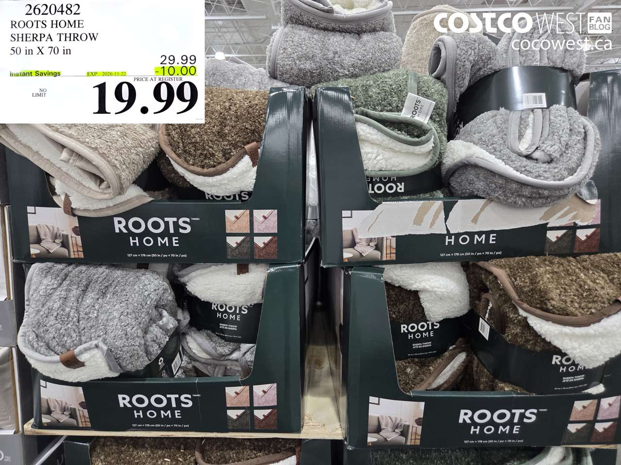 2620482 ROOTS HOME SHERPA THROW 50 IN X 70 IN ($10.00 INSTANT SAVINGS EXPIRES ON 2026-11-22) $19.99