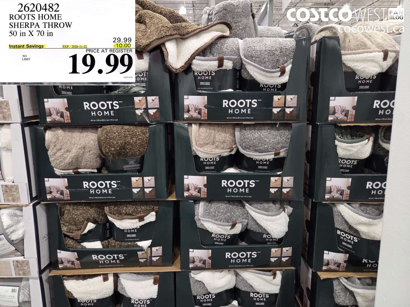 2620482 ROOTS HOME SHERPA THROW 50 IN X 70 IN ($10.00 INSTANT SAVINGS EXPIRES ON 2026-11-22) $19.99