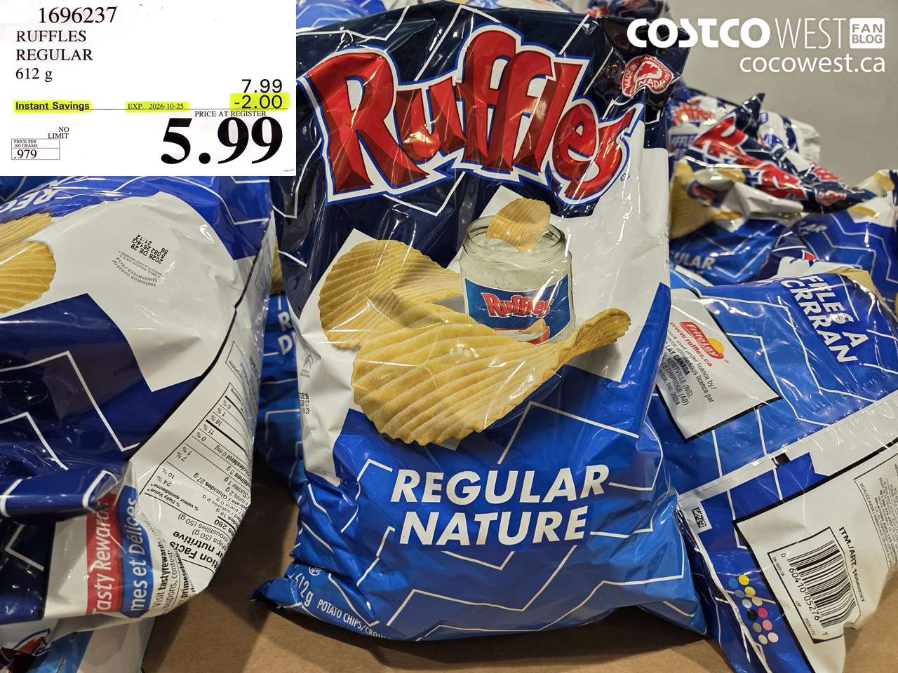 1696237 RUFFLES REGULAR 612 G ($2.00 INSTANT SAVINGS EXPIRES ON 2026-10-25) $5.99