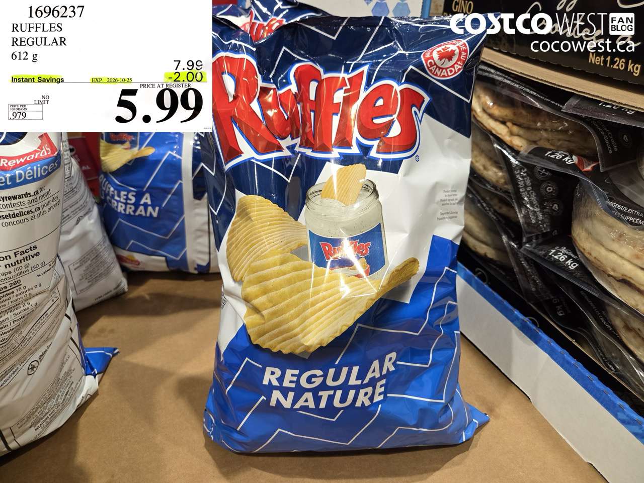 1696237 RUFFLES REGULAR 612 G ($2.00 INSTANT SAVINGS EXPIRES ON 2026-10-25) $5.99