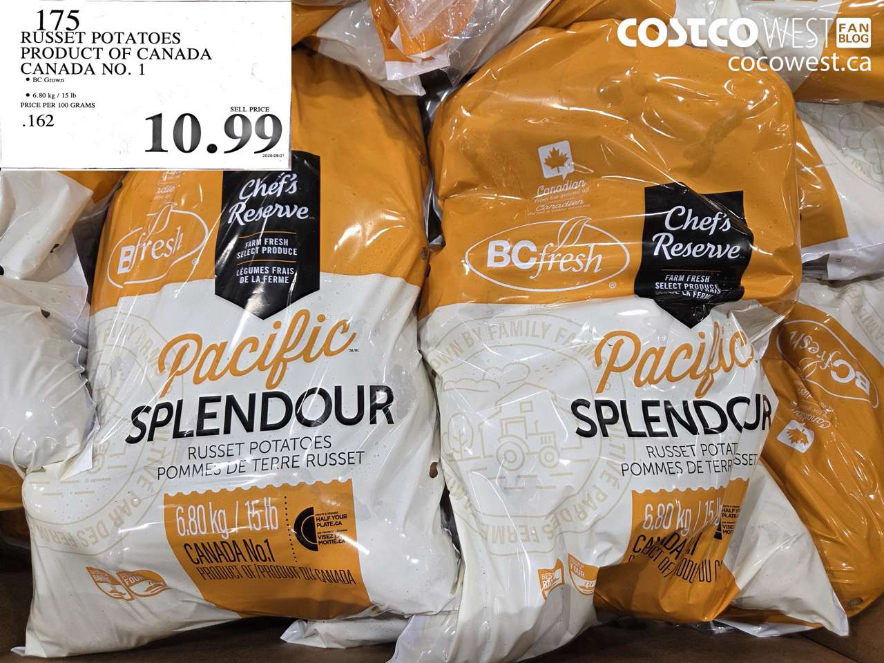 175 RUSSET POTATOES PRODUCT OF CANADA CANADA NO. 1 $10.99