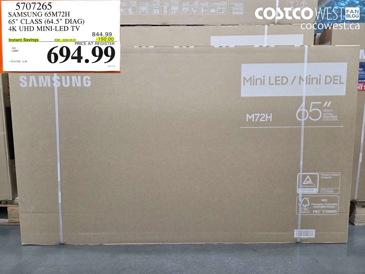 5707265 SAMSUNG 65M72H 65