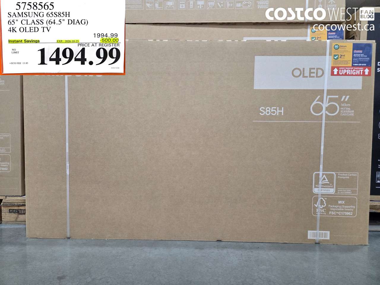 5758565 SAMSUNG 65S85H 65