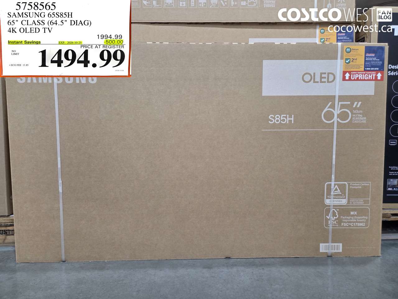 5758565 SAMSUNG 65S85H 65