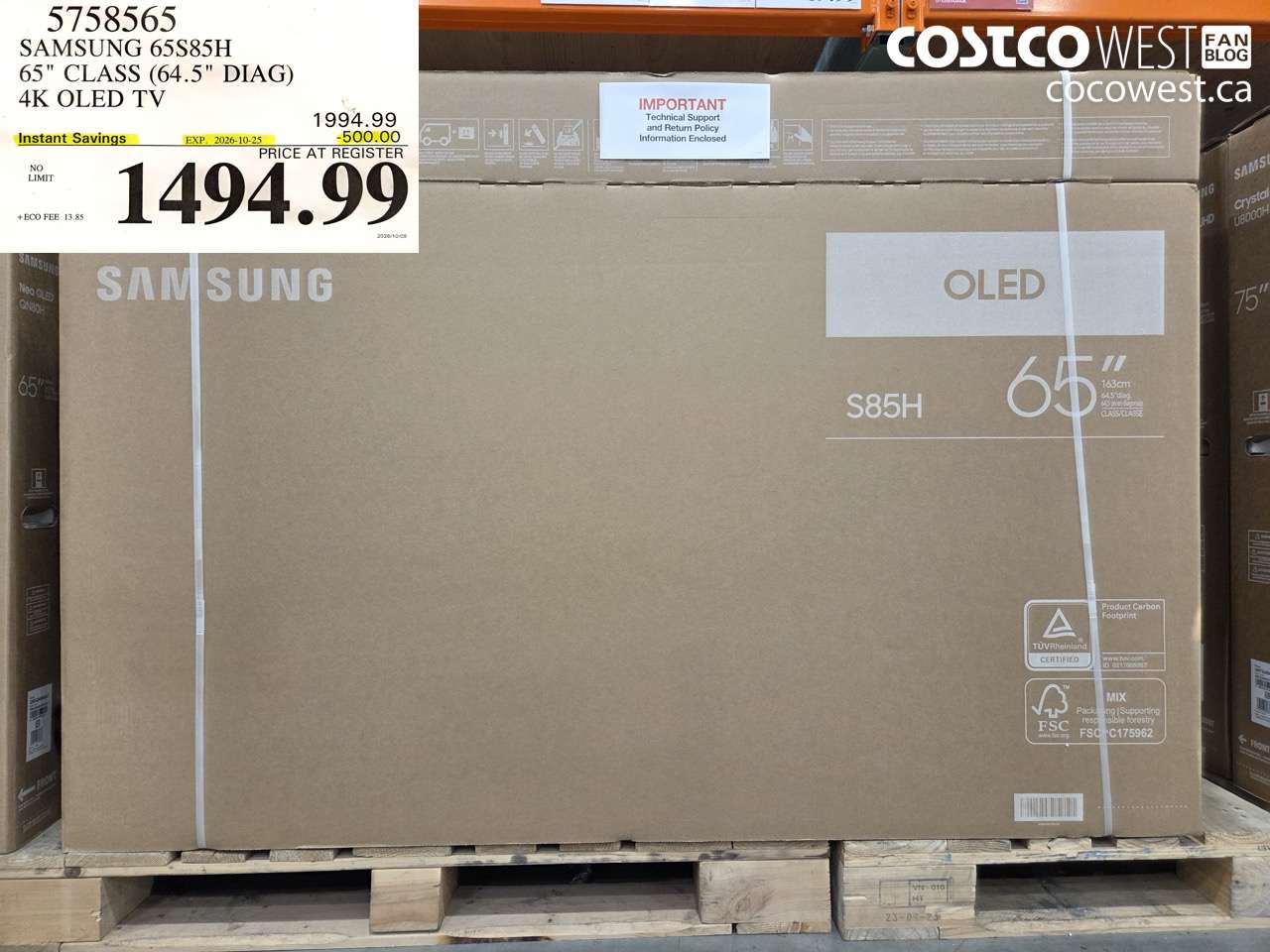5758565 SAMSUNG 65S85H 65