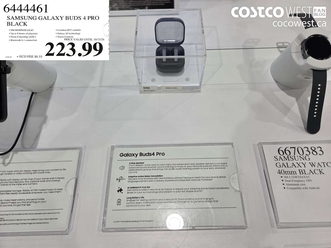 6444461 SAMSUNG GALAXY BUDS 4 PRO BLACK (EXPIRES ON 2026-10-15) $223.99
