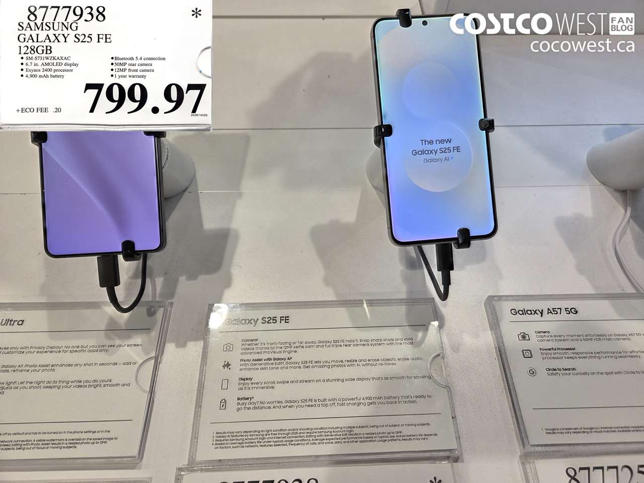 8777938 SAMSUNG GALAXY S25 FE 128GB $799.97