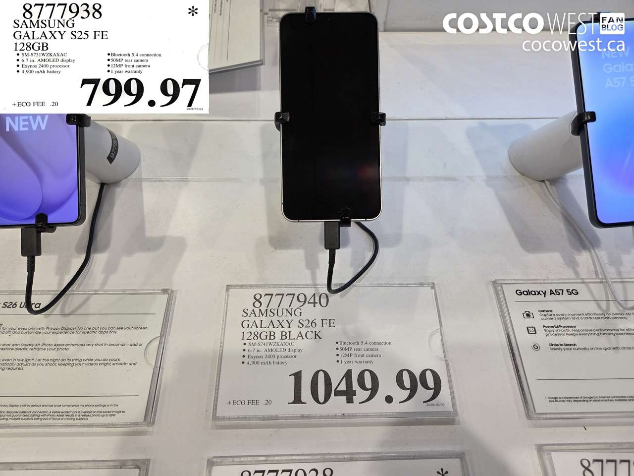 8777938 SAMSUNG GALAXY S25 FE 128GB $799.97