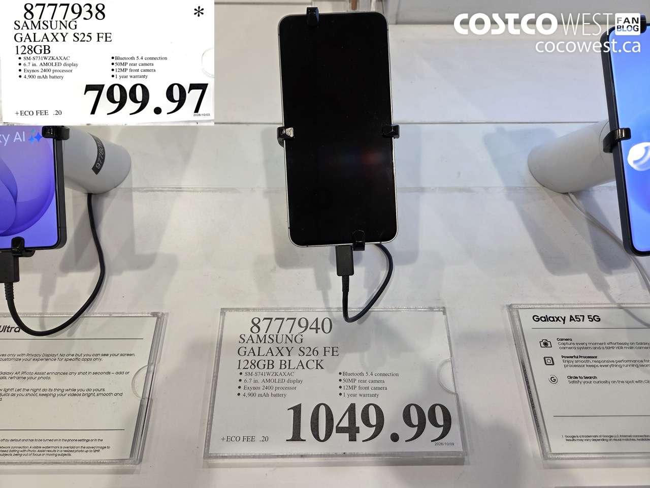 8777938 SAMSUNG GALAXY S25 FE 128GB $799.97