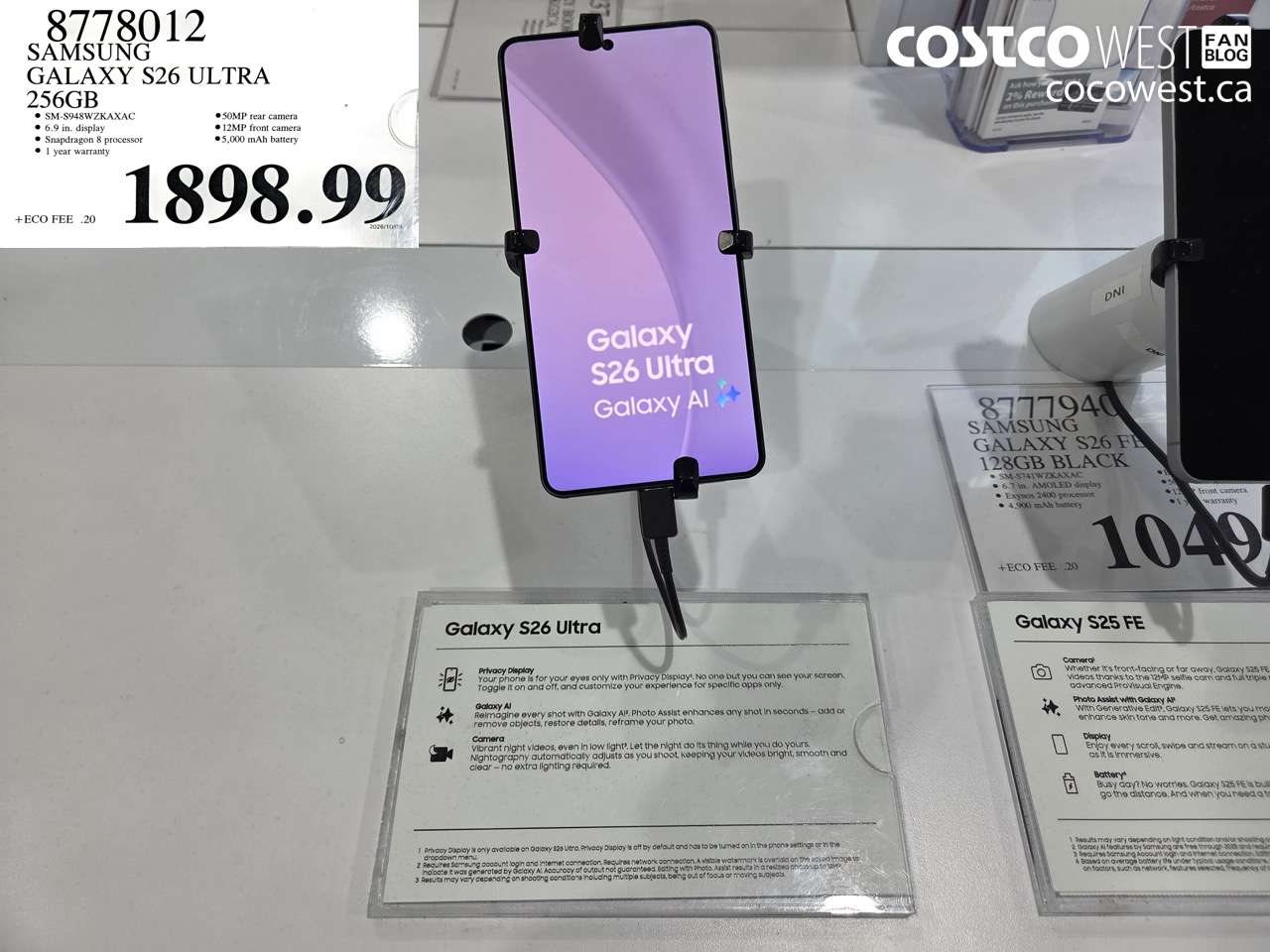 8778012 SAMSUNG GALAXY S26 ULTRA 256GB $1898.99