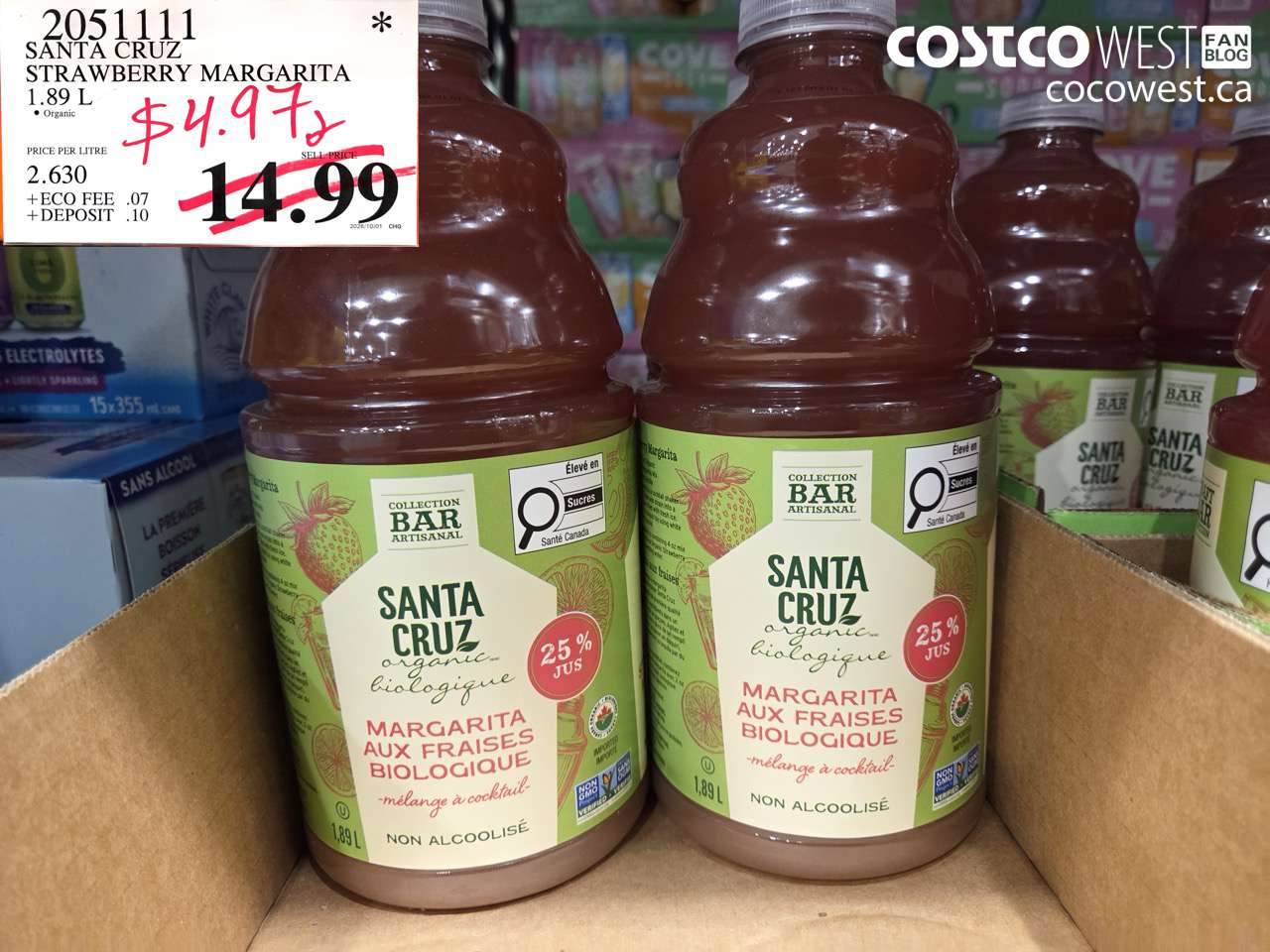 2051111 SANTA CRUZ STRAWBERRY MARGARITA 1.89 L $4.97