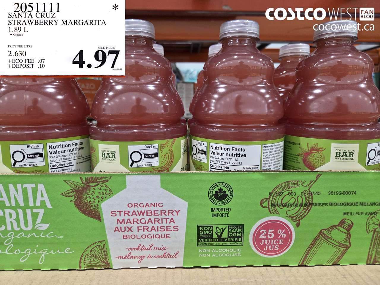 2051111 SANTA CRUZ STRAWBERRY MARGARITA 1.89 L $4.97