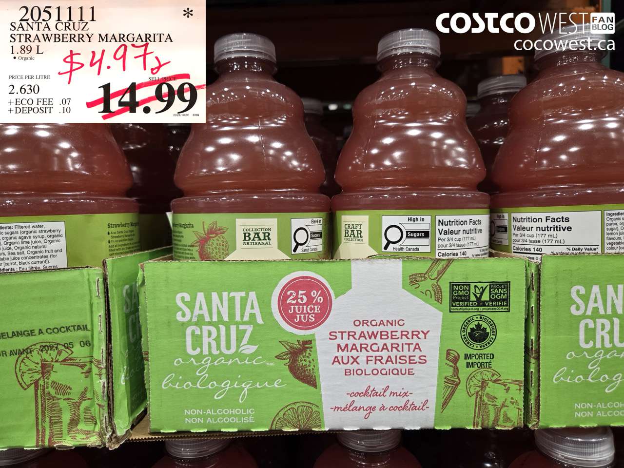 2051111 SANTA CRUZ STRAWBERRY MARGARITA 1.89 L $4.97