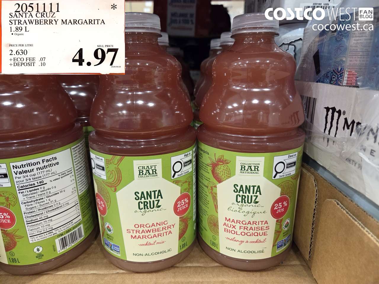 2051111 SANTA CRUZ STRAWBERRY MARGARITA 1.89 L $4.97