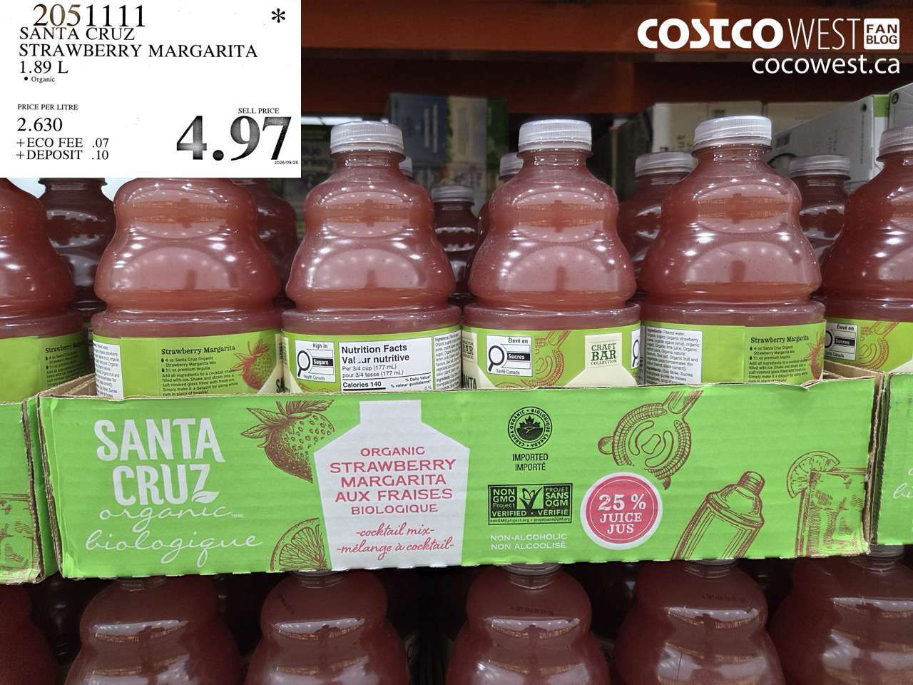 2051111 SANTA CRUZ STRAWBERRY MARGARITA 1.89 L $4.97