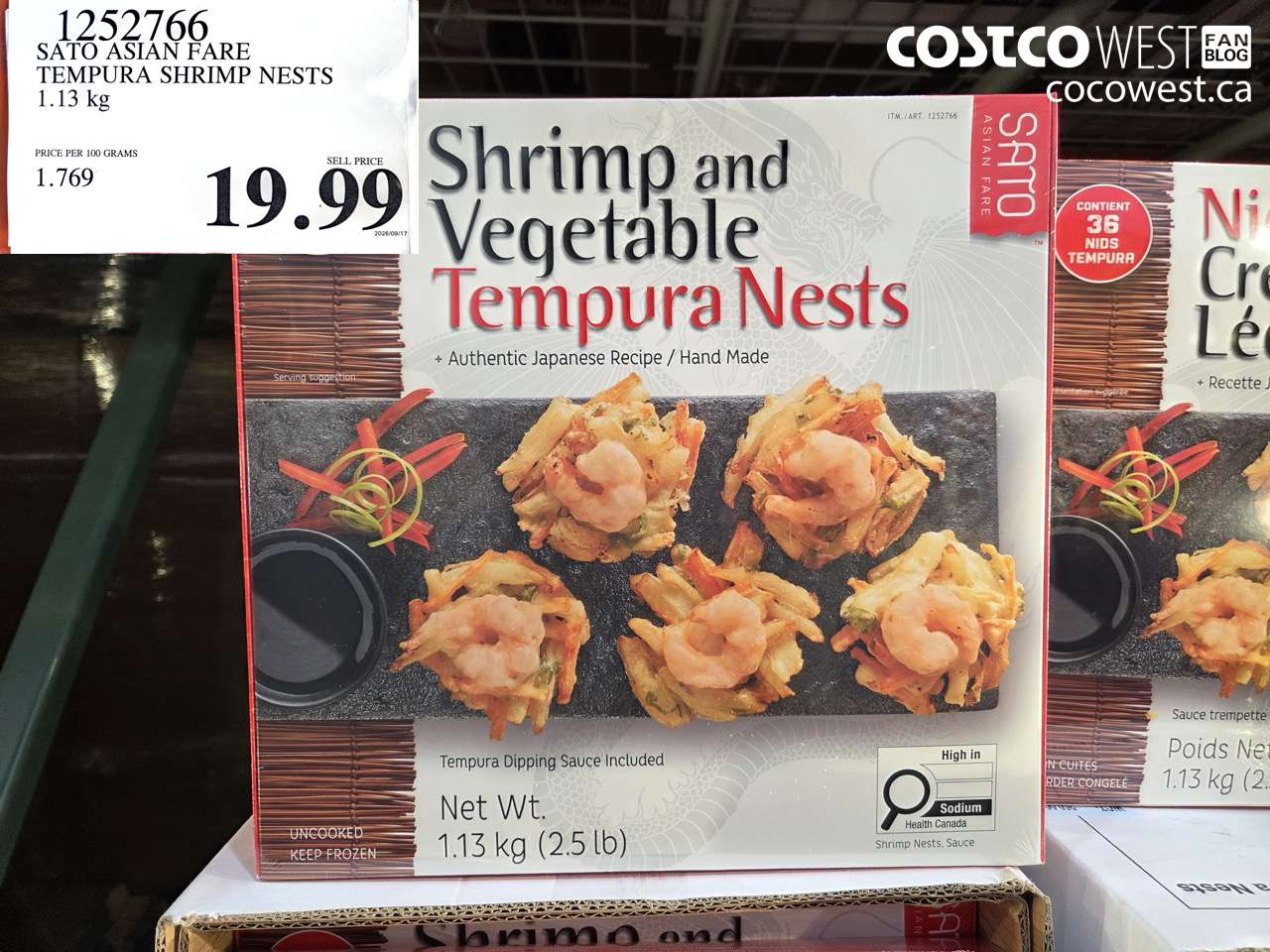 1252766 SATO ASIAN FARE TEMPURA SHRIMP NESTS 1.13 KG $19.99