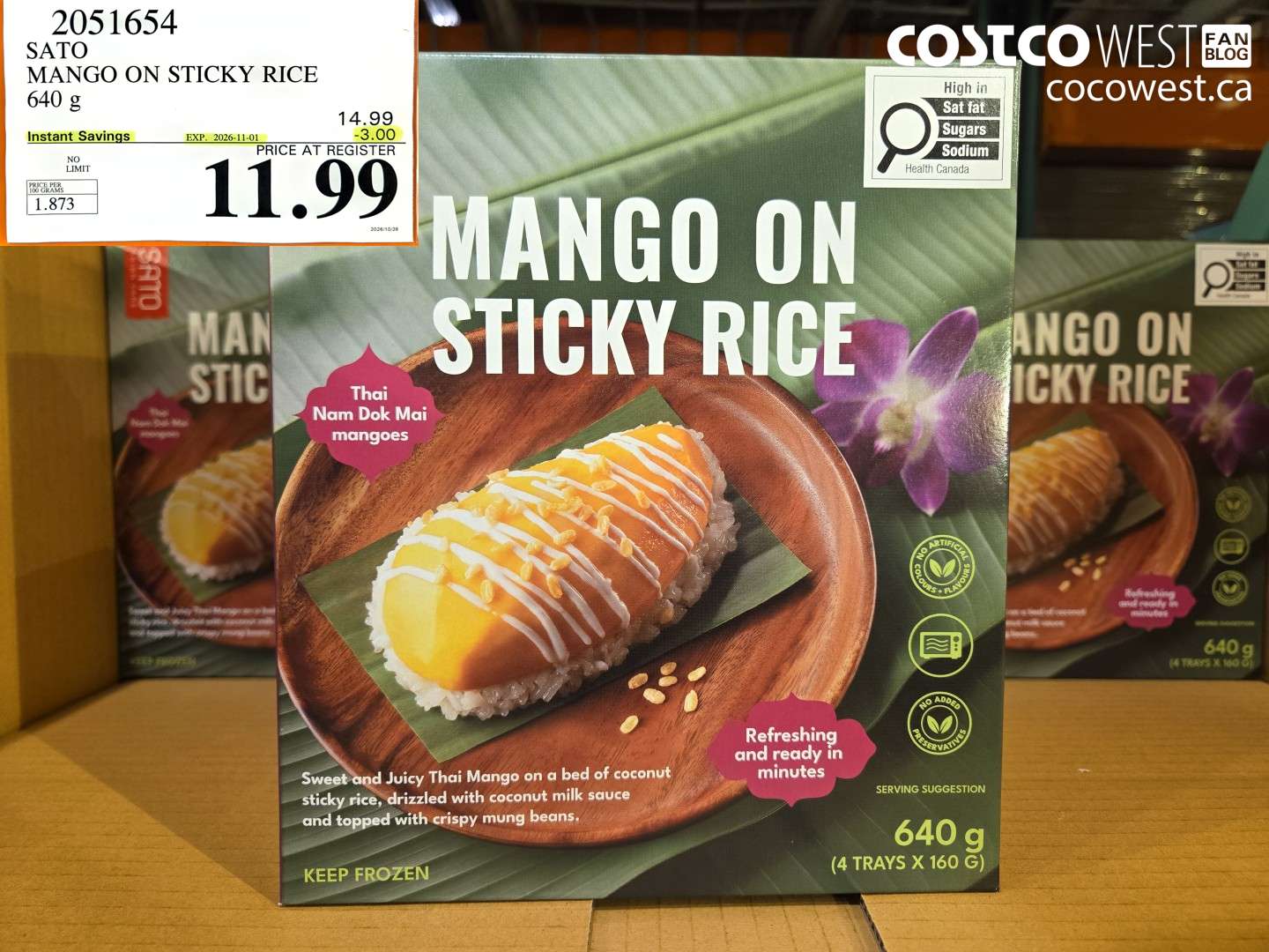 2051654 SATO MANGO ON STICKY RICE 640 G ($3.00 INSTANT SAVINGS EXPIRES ON 2026-11-01) $11.99