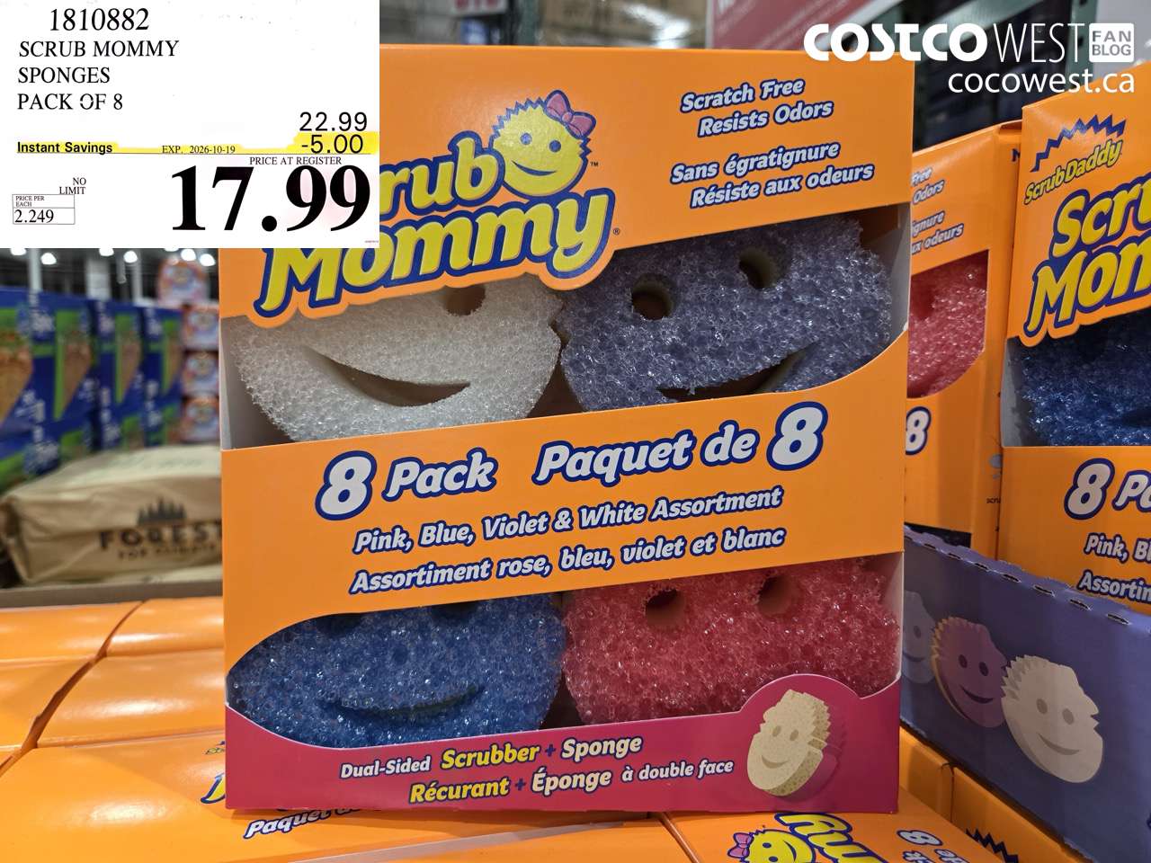 1810882 SCRUB MOMMY SPONGES PACK OF 8 ($5.00 INSTANT SAVINGS EXPIRES ON 2026-10-19) $17.99