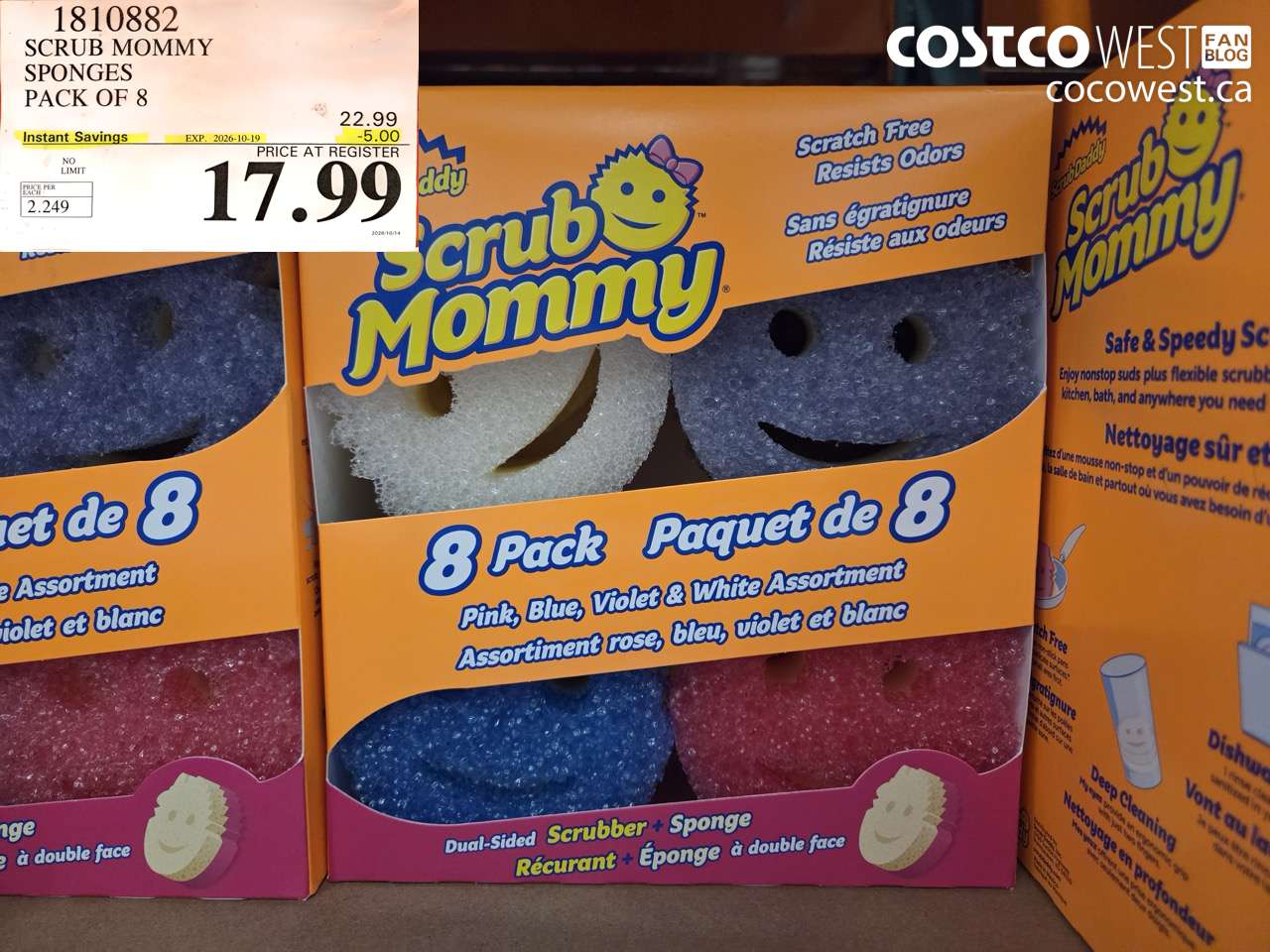 1810882 SCRUB MOMMY SPONGES PACK OF 8 ($5.00 INSTANT SAVINGS EXPIRES ON 2026-10-19) $17.99