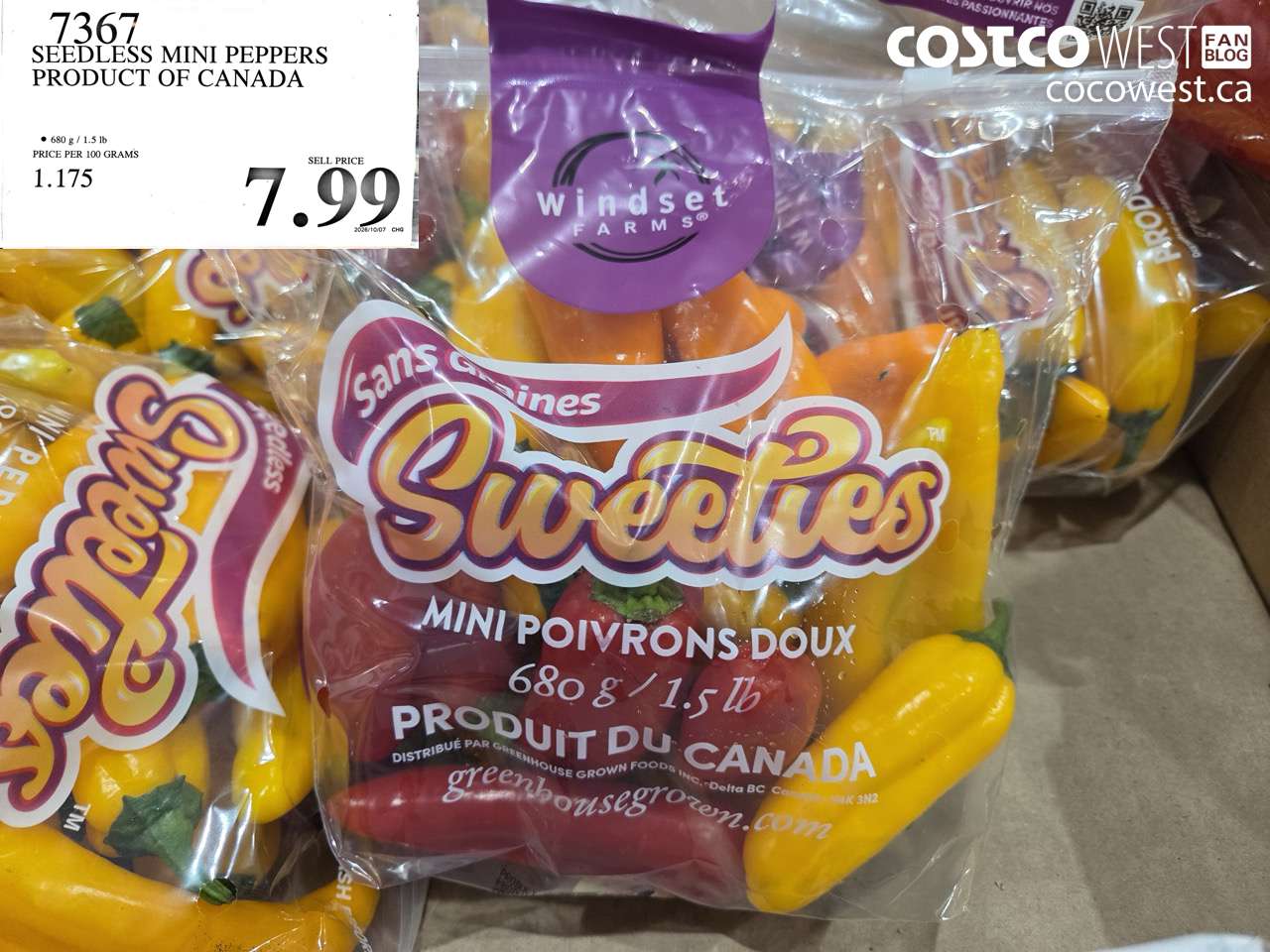 7367 SEEDLESS MINI PEPPERS PRODUCT OF CANADA $7.99