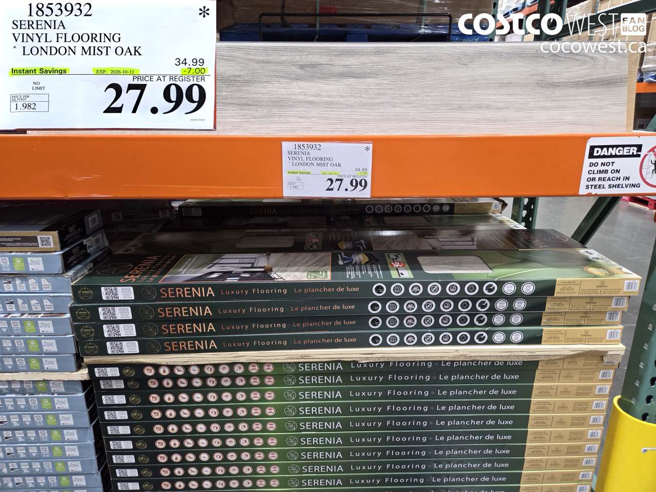 1853932 SERENIA VINYL FLOORING LONDON MIST OAK ($7.00 INSTANT SAVINGS EXPIRES ON 2026-10-11) $27.99
