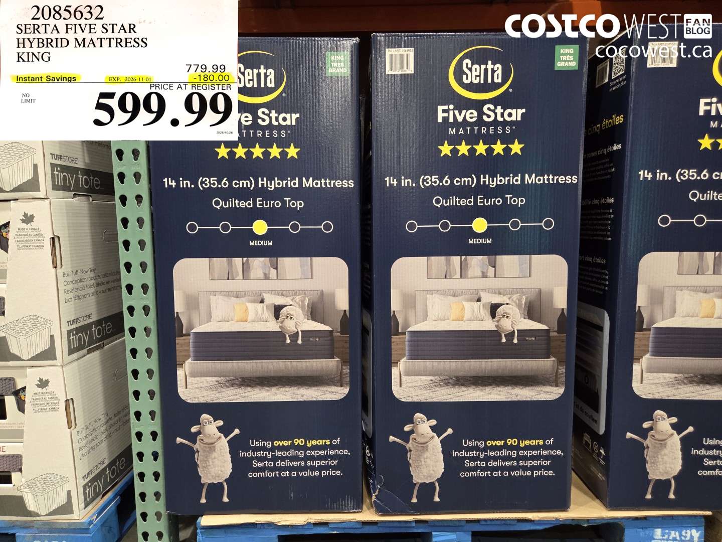 2085632 SERTA FIVE STAR HYBRID MATTRESS KING ($180.00 INSTANT SAVINGS EXPIRES ON 2026-11-01) $599.99