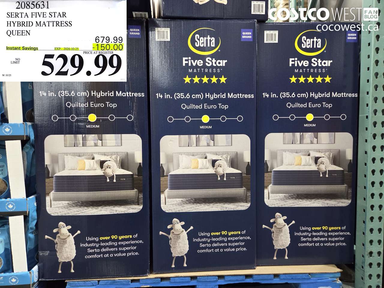 2085631 SERTA FIVE STAR HYBRID MATTRESS QUEEN ($150.00 INSTANT SAVINGS EXPIRES ON 2026-10-25) $529.99