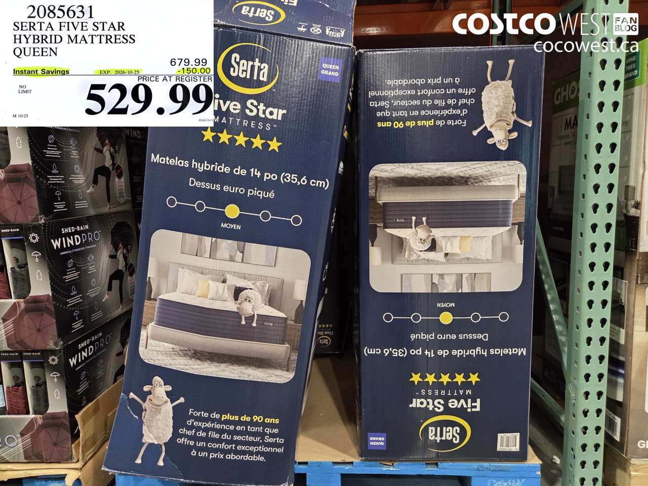 2085631 SERTA FIVE STAR HYBRID MATTRESS QUEEN ($150.00 INSTANT SAVINGS EXPIRES ON 2026-10-25) $529.99