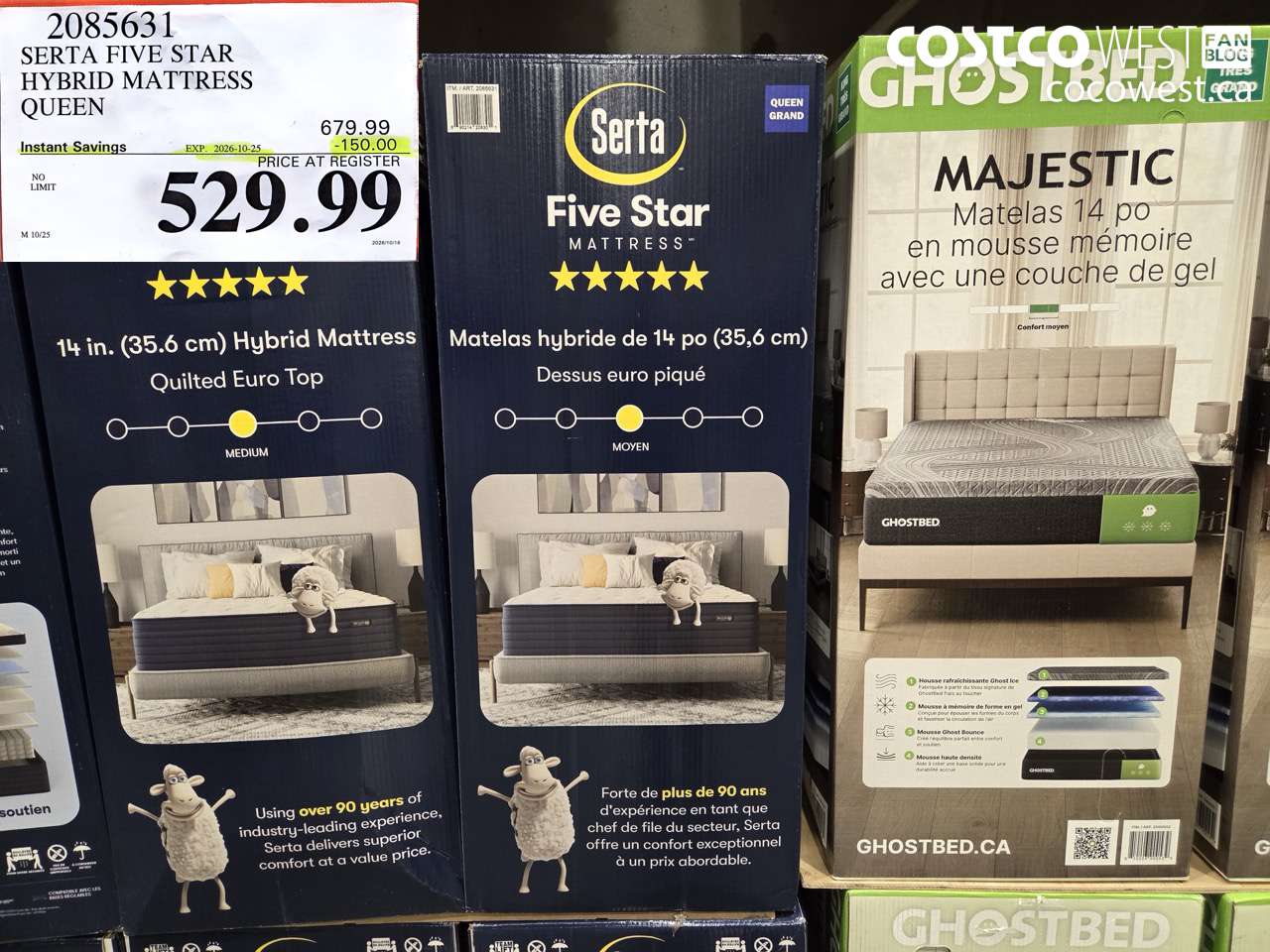 2085631 SERTA FIVE STAR HYBRID MATTRESS QUEEN ($150.00 INSTANT SAVINGS EXPIRES ON 2026-10-25) $529.99