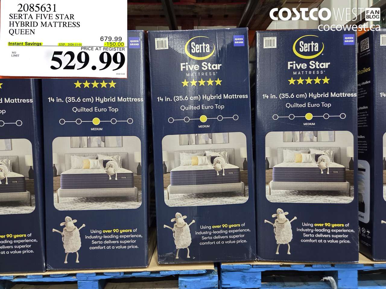 2085631 SERTA FIVE STAR HYBRID MATTRESS QUEEN ($150.00 INSTANT SAVINGS EXPIRES ON 2026-11-01) $529.99