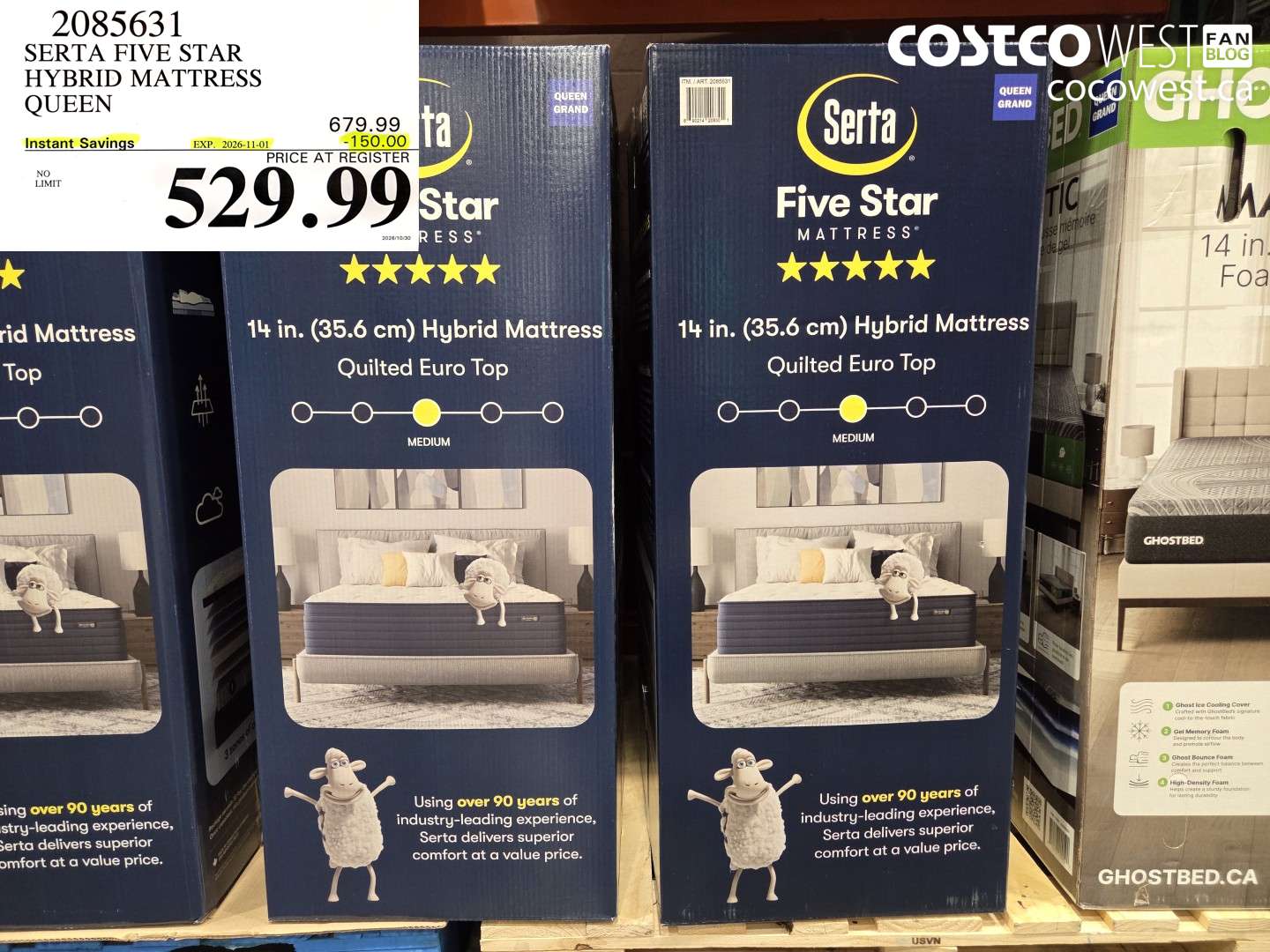 2085631 SERTA FIVE STAR HYBRID MATTRESS QUEEN ($150.00 INSTANT SAVINGS EXPIRES ON 2026-11-01) $529.99