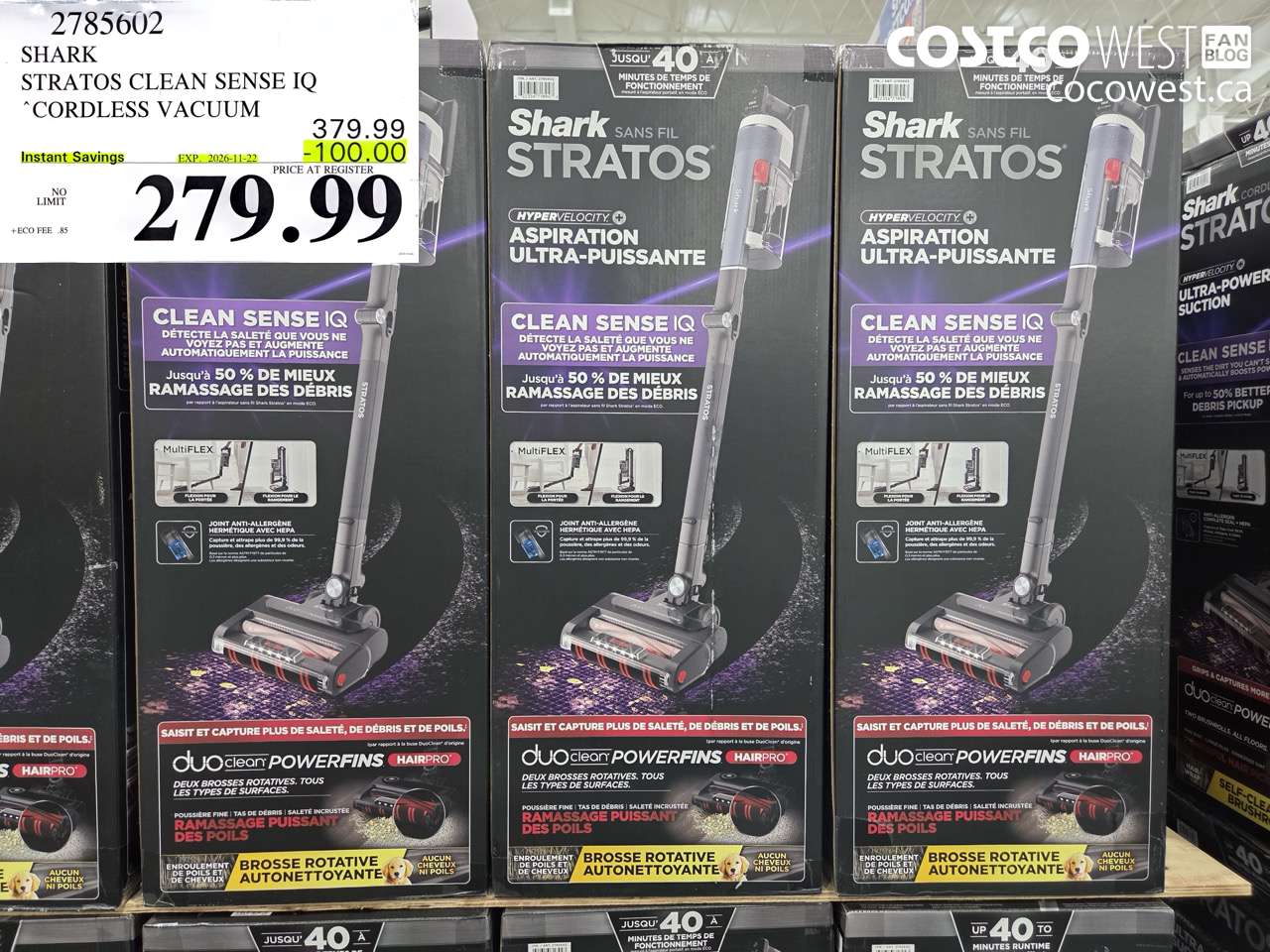 2785602 SHARK STRATOS CLEAN SENSE IQ CORDLESS VACUUM ($100.00 INSTANT SAVINGS EXPIRES ON 2026-11-22) $279.99