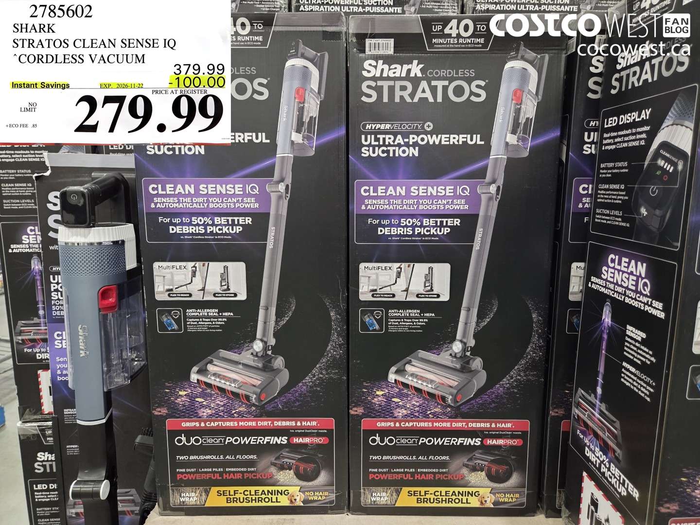 2785602 SHARK STRATOS CLEAN SENSE IQ CORDLESS VACUUM ($100.00 INSTANT SAVINGS EXPIRES ON 2026-11-22) $279.99