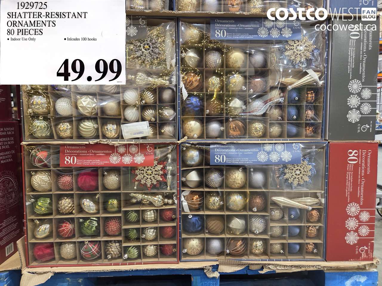 1929725 SHATTER-RESISTANT ORNAMENTS 80 PIECES $49.99