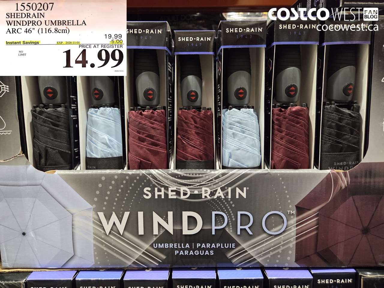 1550207 SHEDRAIN WINDPRO UMBRELLA ARC 46