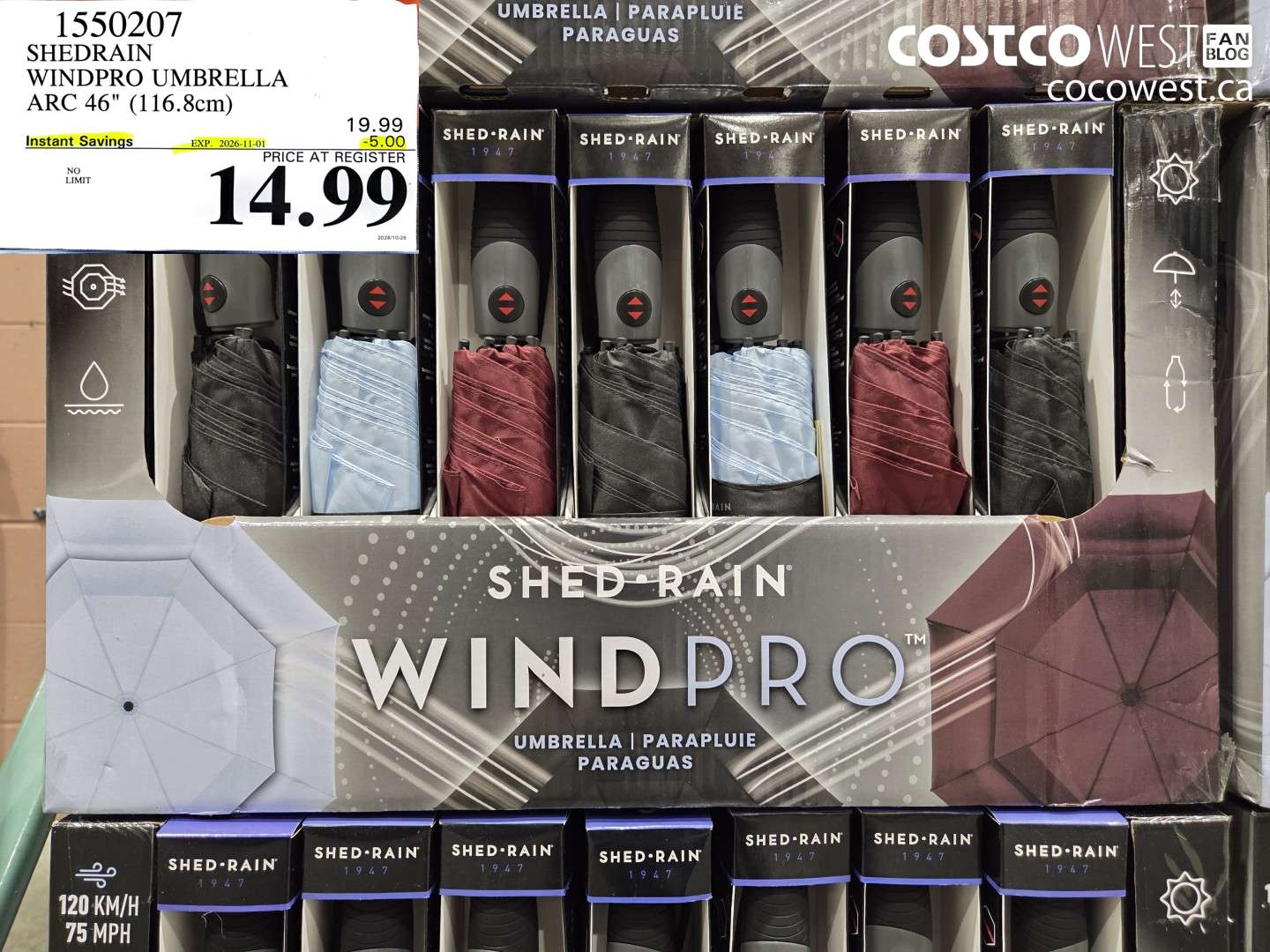 1550207 SHEDRAIN WINDPRO UMBRELLA ARC 46