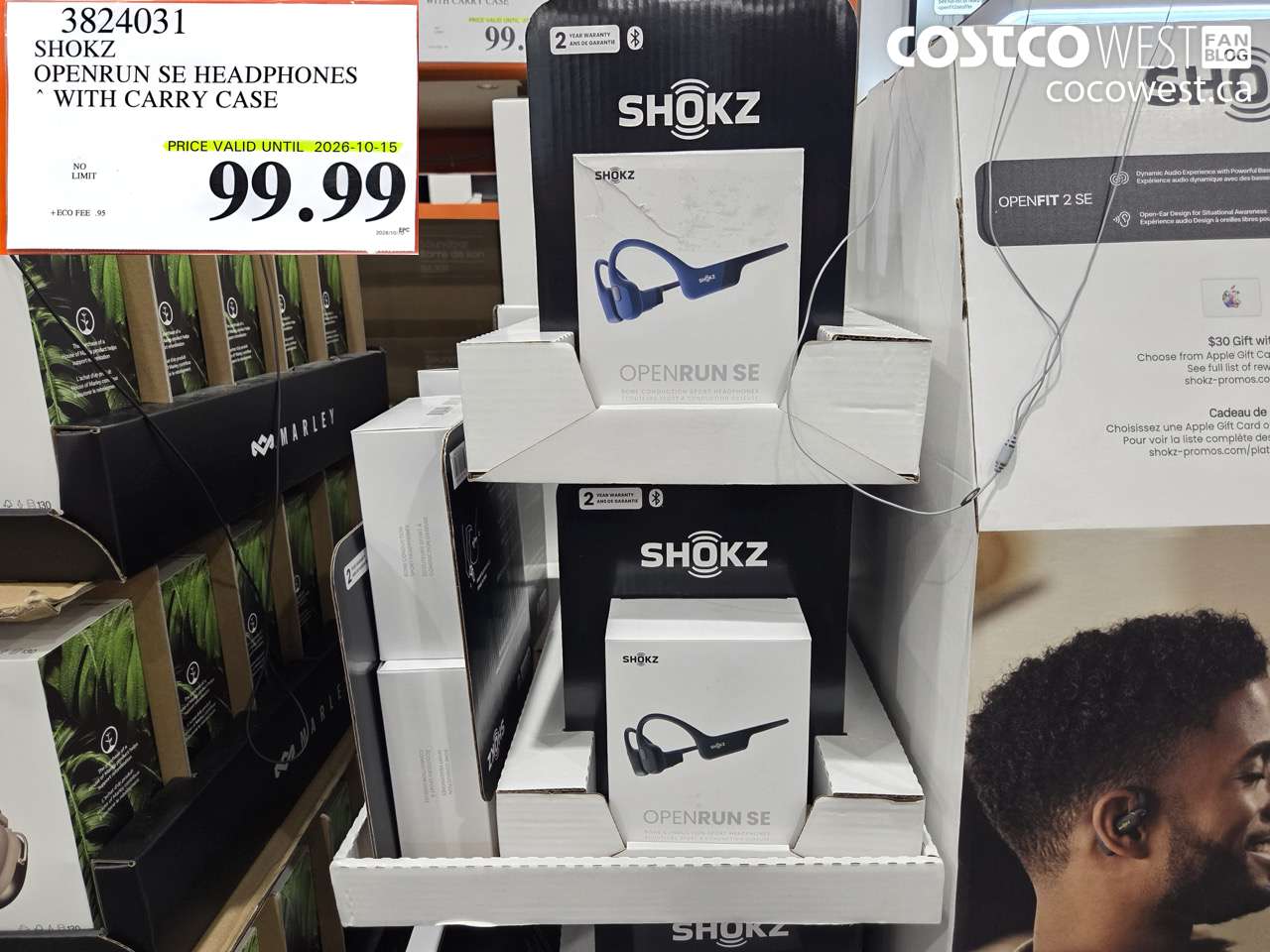 3824031 SHOKZ OPENRUN SE HEADPHONES WITH CARRY CASE (EXPIRES ON 2026-10-15) $99.99