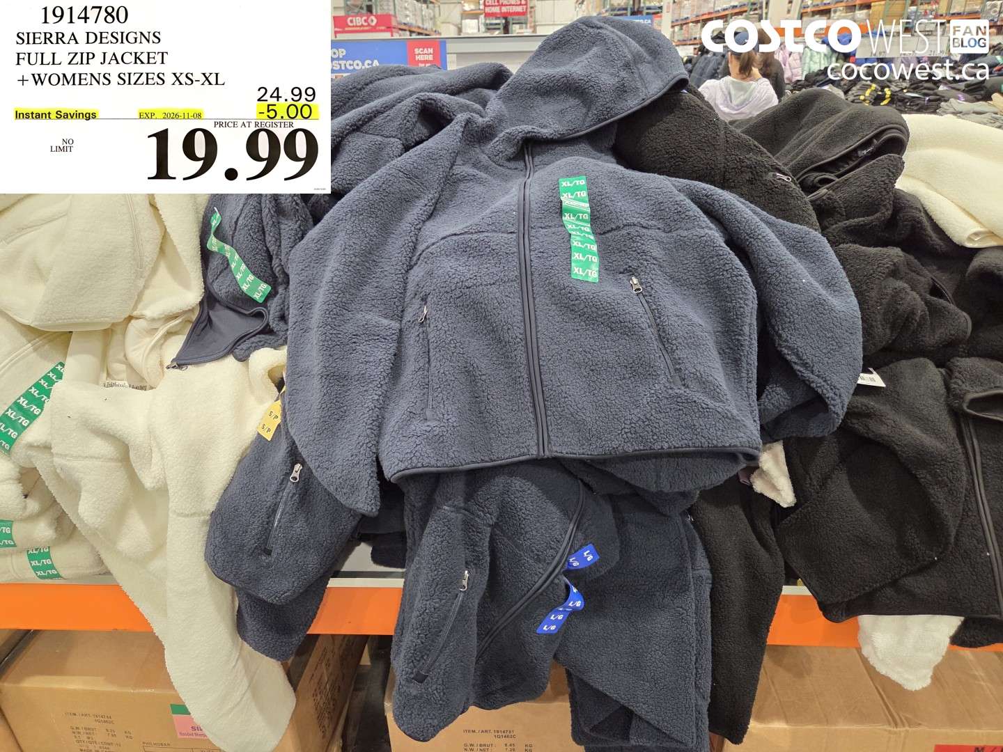1914780 SIERRA DESIGNS FULL ZIP JACKET + WOMENS SIZES XS-XL ($5.00 INSTANT SAVINGS EXPIRES ON 2026-11-08) $19.99