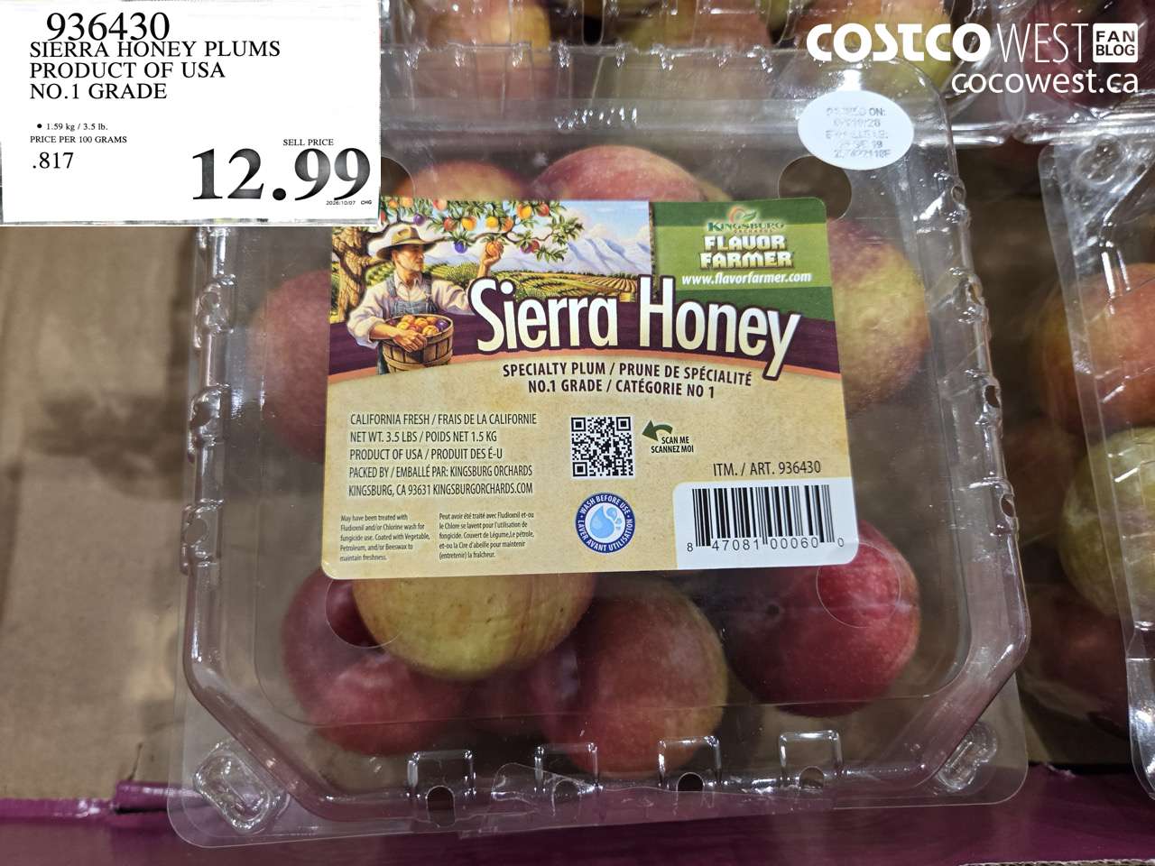936430 SIERRA HONEY PLUMS PRODUCT OF USA NO.1 GRADE $12.99