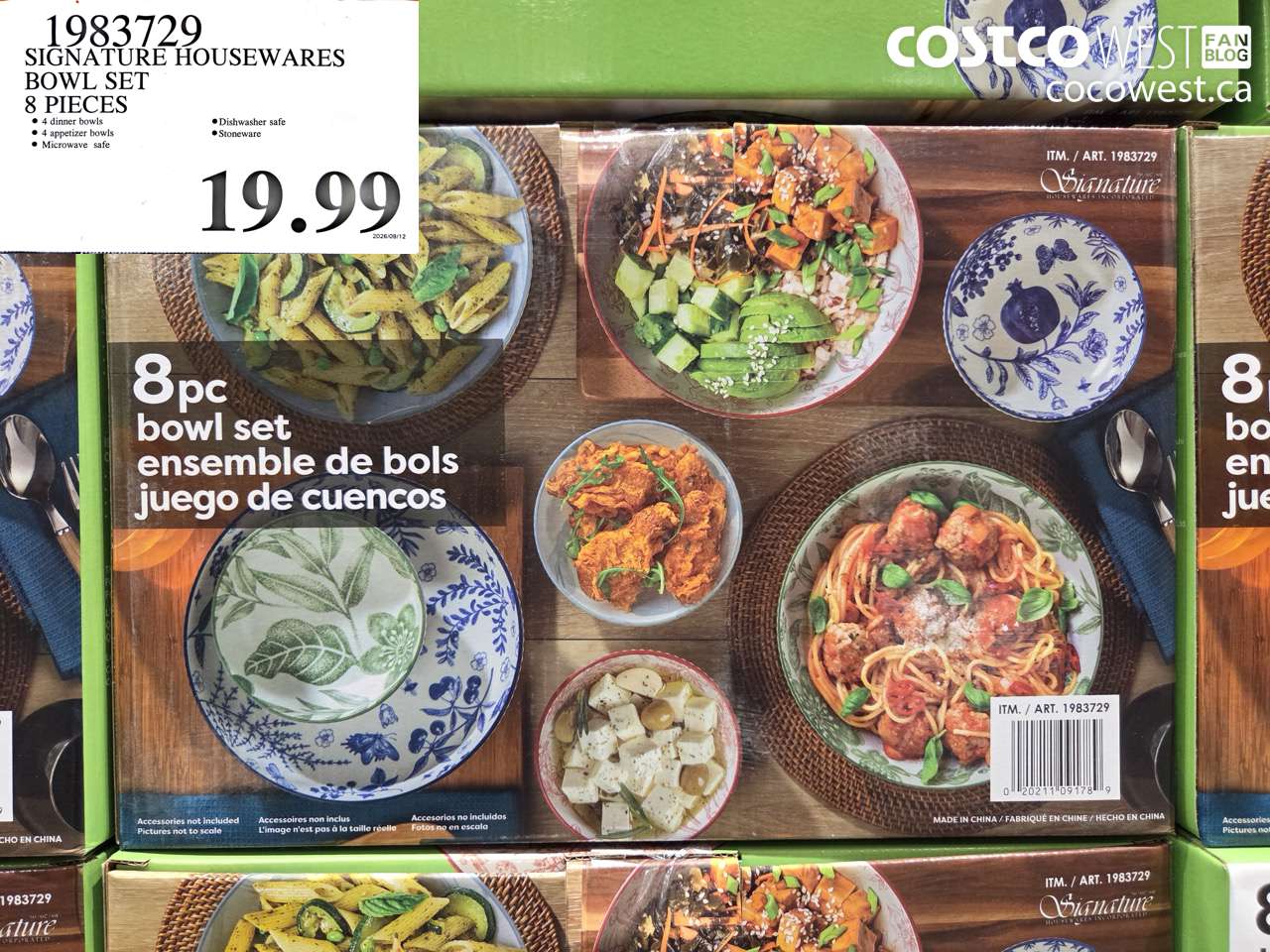 1983729 SIGNATURE HOUSEWARES BOWL SET 8 PIECES $19.99