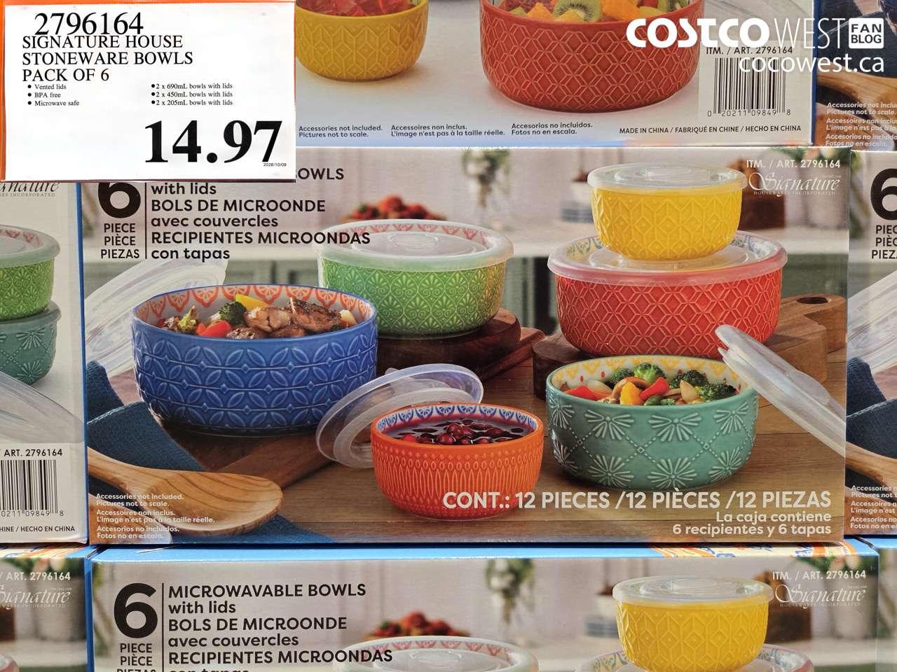 2796164 SIGNATURE HOUSE STONEWARE BOWLS PACK OF 6 $14.97