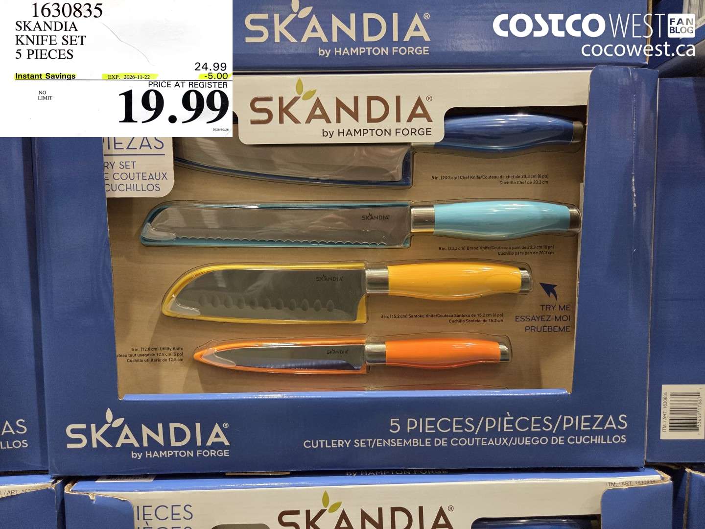 1630835 SKANDIA KNIFE SET 5 PIECES ($5.00 INSTANT SAVINGS EXPIRES ON 2026-11-22) $19.99
