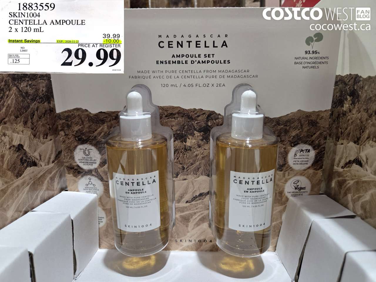 1883559 SKIN1004 CENTELLA AMPOULE 2 X 120 ML ($10.00 INSTANT SAVINGS EXPIRES ON 2026-11-22) $29.99